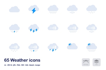 Weather Forecast Accent Duo Tone Flat Icons