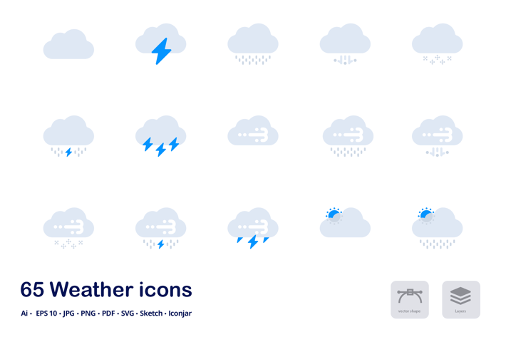 Weather Forecast Accent Duo Tone Flat Icons