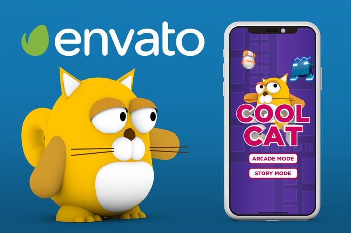 İPhone X Mock Up - Cartoon Cat Character Ver 2