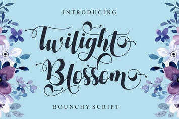 Twilight Blossom - Bounchy Script