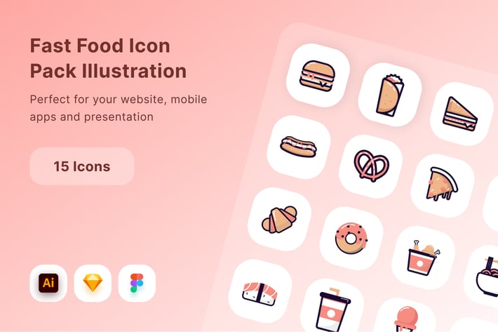 Fast Food Icon Pack Illustration