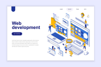 Web Development Isometric Landing Page
