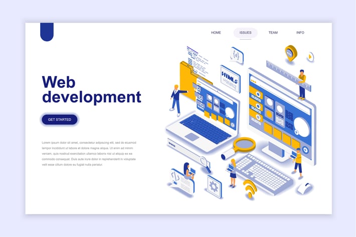 Web Development Isometric Landing Page