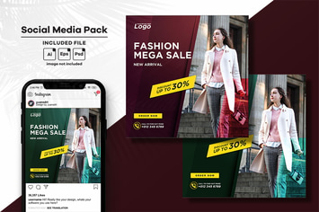 Mega Sale Social Media Post Template