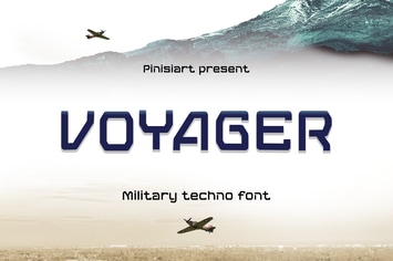VOYAGER - Military Techno Display Font