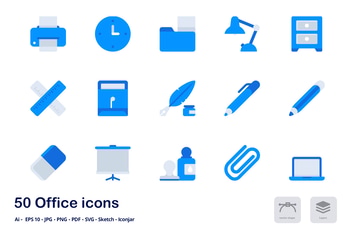 Office Accent Duo Tone Flat Icons