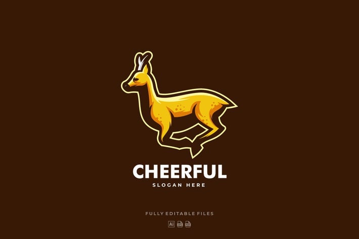 Deer Jump Mascot Logo