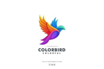 Fly Bird Colorful Logo