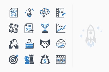 Business Management Icons Set 4 - Blue Series