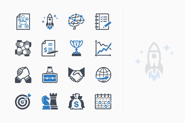 Business Management Icons Set 4 - Blue Series