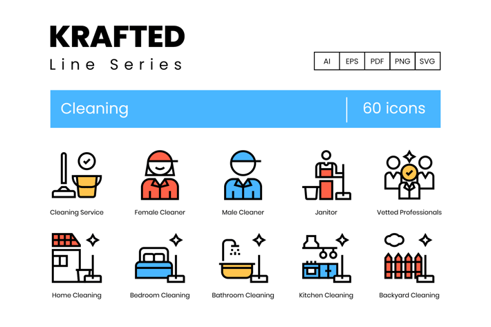 60 Cleaning Icons
