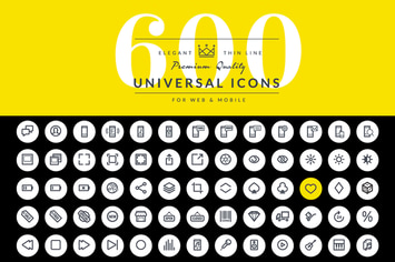 Thin line icons for website and smartphone