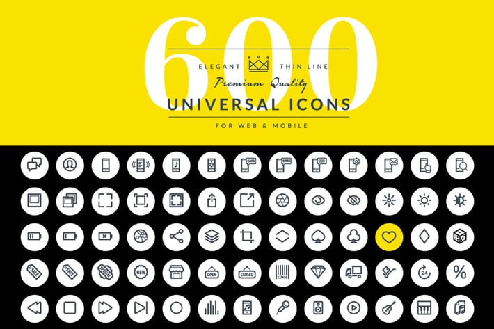 Thin line icons for website and smartphone