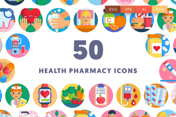 50 Healthcare pharmacy icons