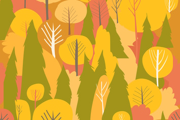 Seamless vector autumn forest pattern. Fall backgr