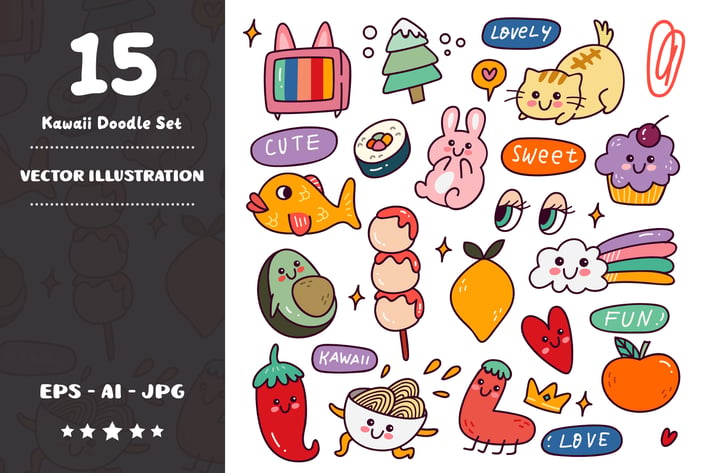 Kawaii Doodle Set