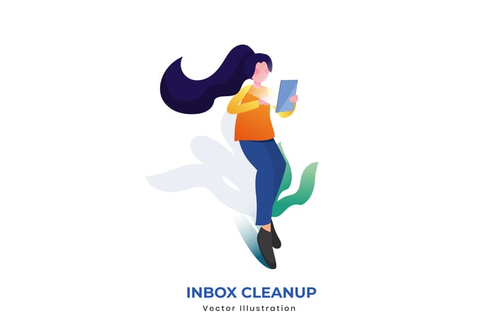Inbox Clean Up vector illustration