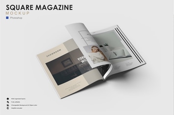 Square Magazine Mockup