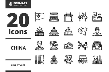 China Line icons packs