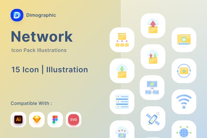 Network Icon Pack Illustration