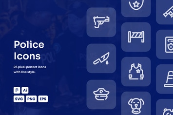 Police Dashed Line Icons