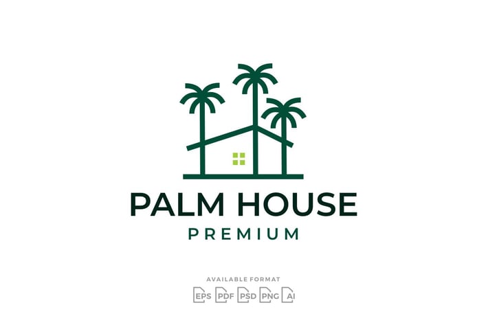 Palm House Tree Logo