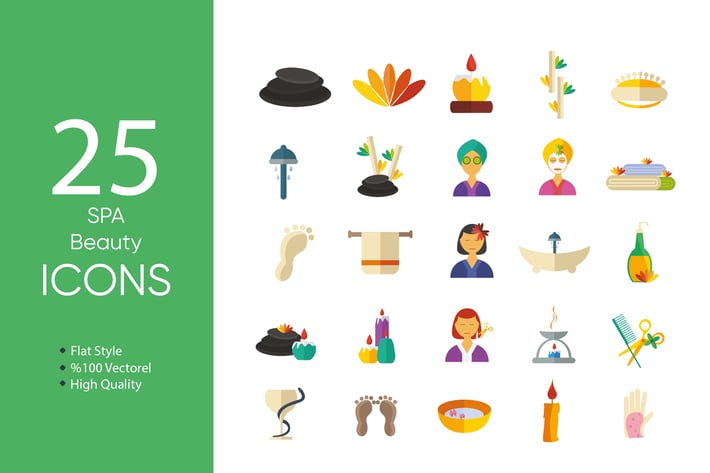 Spa Beauty Icons Set
