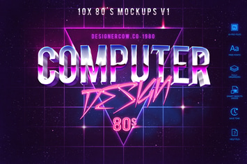 80's Style Text Mockups V1 