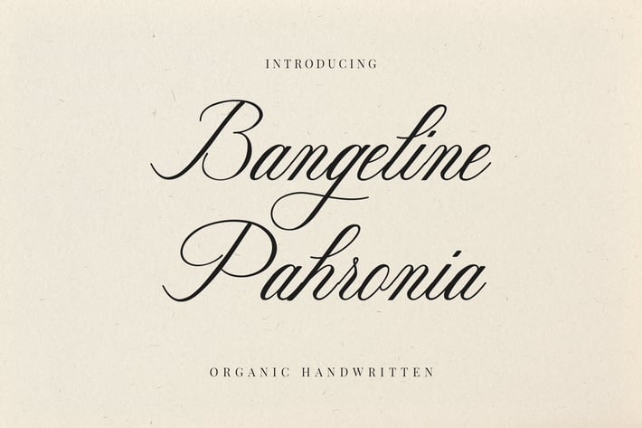 Bangeline Pahronia Calligraphy Font