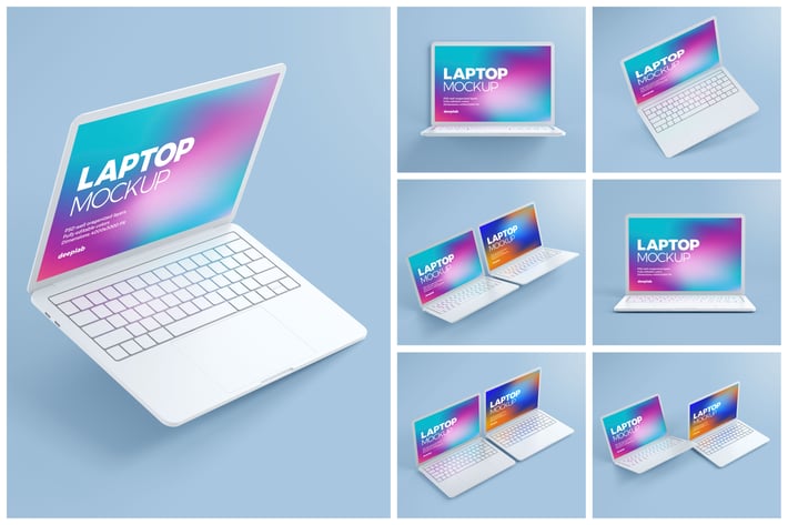 Macbook Pro Clay Mockup Set