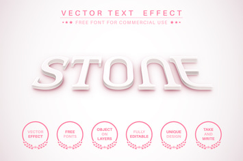 3D text - editable text effect,  font style