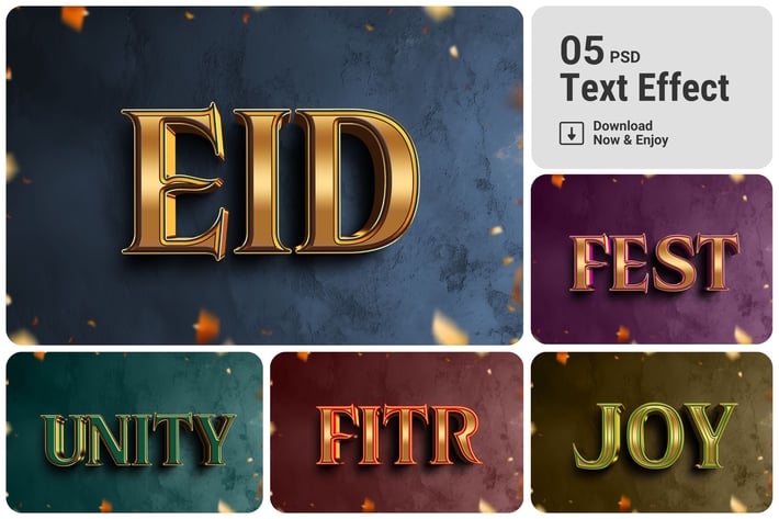 Eid Mubarak Islamic Text Effect Set