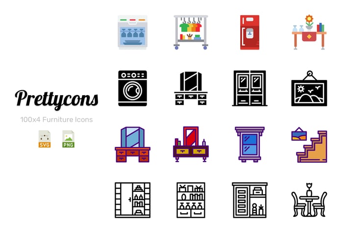Prettycons - 400 Furniture Icons Vol.1