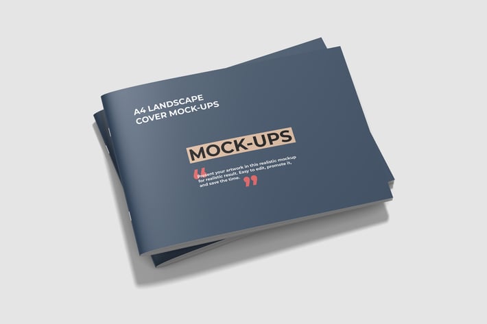 A4 Cover Landscape Brochure Mockup
