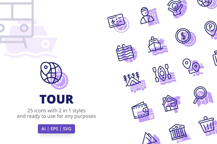 Tour Icons (Line and Solid)