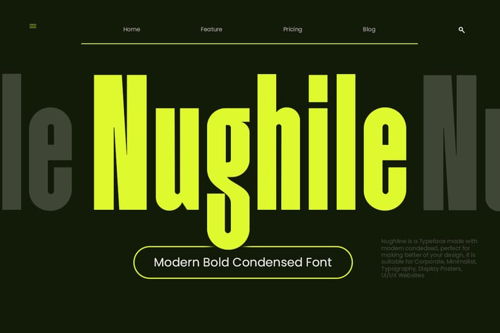 Nughile - Modern Bold Condedsed Font