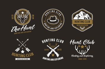 Set of Hunting and Adventure Logo Badge