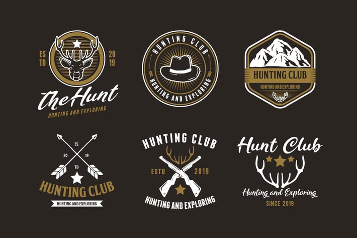Set of Hunting and Adventure Logo Badge
