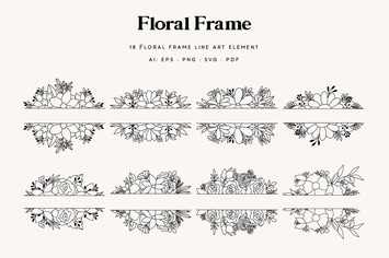 18 Floral Frame Element