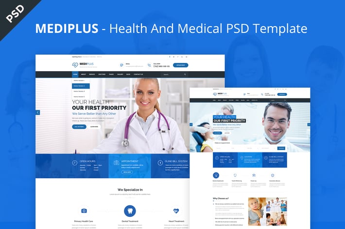 Medi Plus - Health And Medical PSD Template