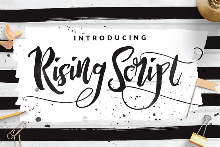 Rising Brush Script Signature logotype