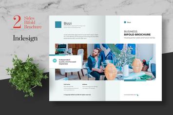 Clean Business Bifold Brochure Template