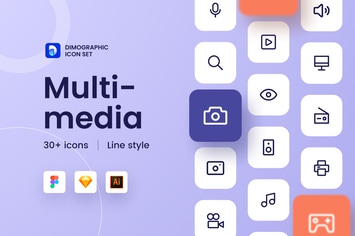 Multimedia Icon Set UZ