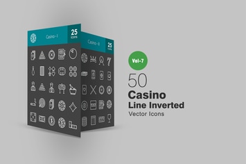50 Casino Line Inverted Icons