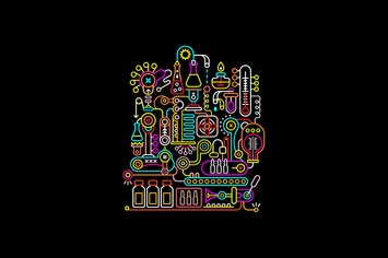 Research Laboratory - neon colors on a black