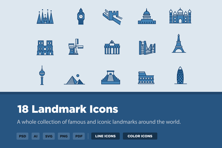 18 Landmark Icons