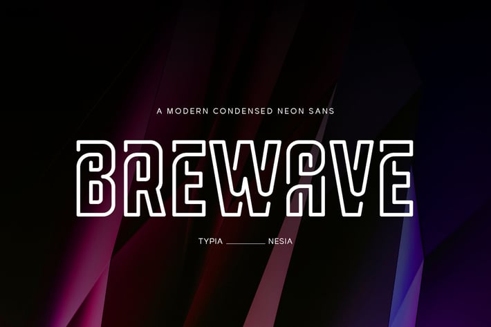 Brewave - Techno Scifi Neon Condensed Outline Sans