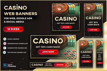 Casino and Gambling Web Banners, Google Ads & Post