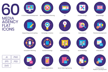 60 Media Agency Icons