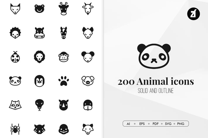 200 Animal minimal icons
